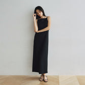 Fit Pad Boat Neck I-Line Dress