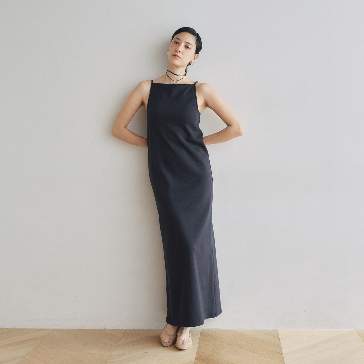 Fit Pad Boat Neck I-Line Dress