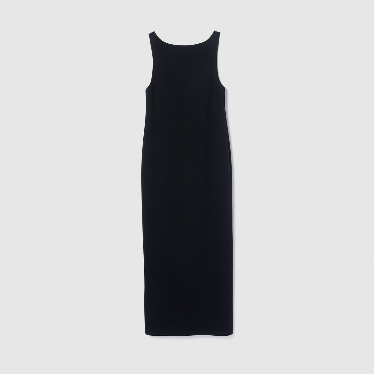 Pad-in back-open boat neck dress