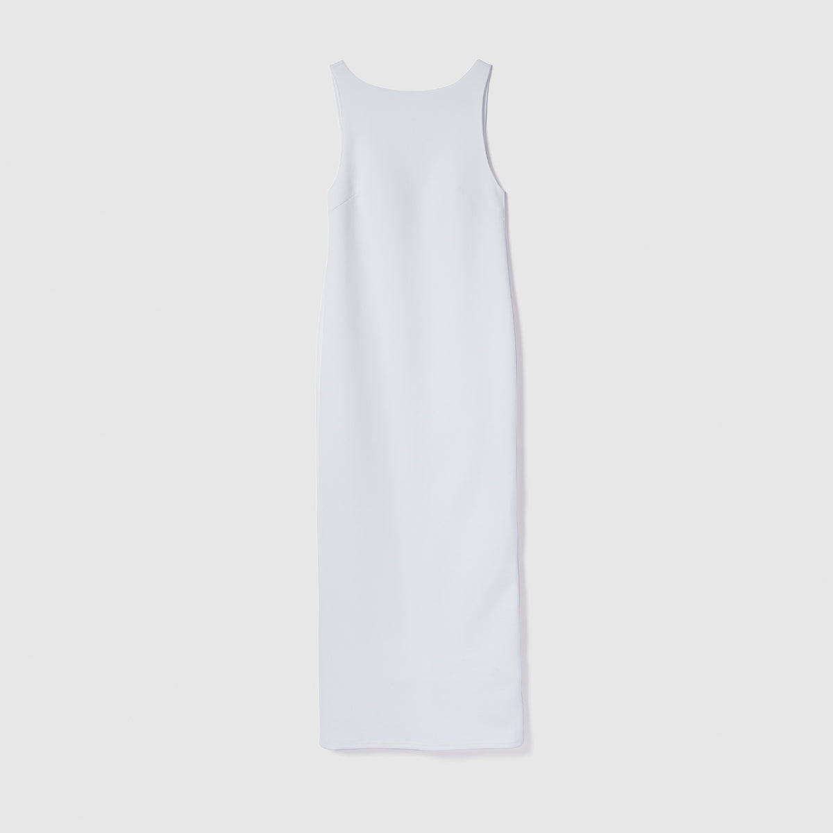 Pad-in back-open boat neck dress