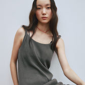 Twist Strap Waffle Dress