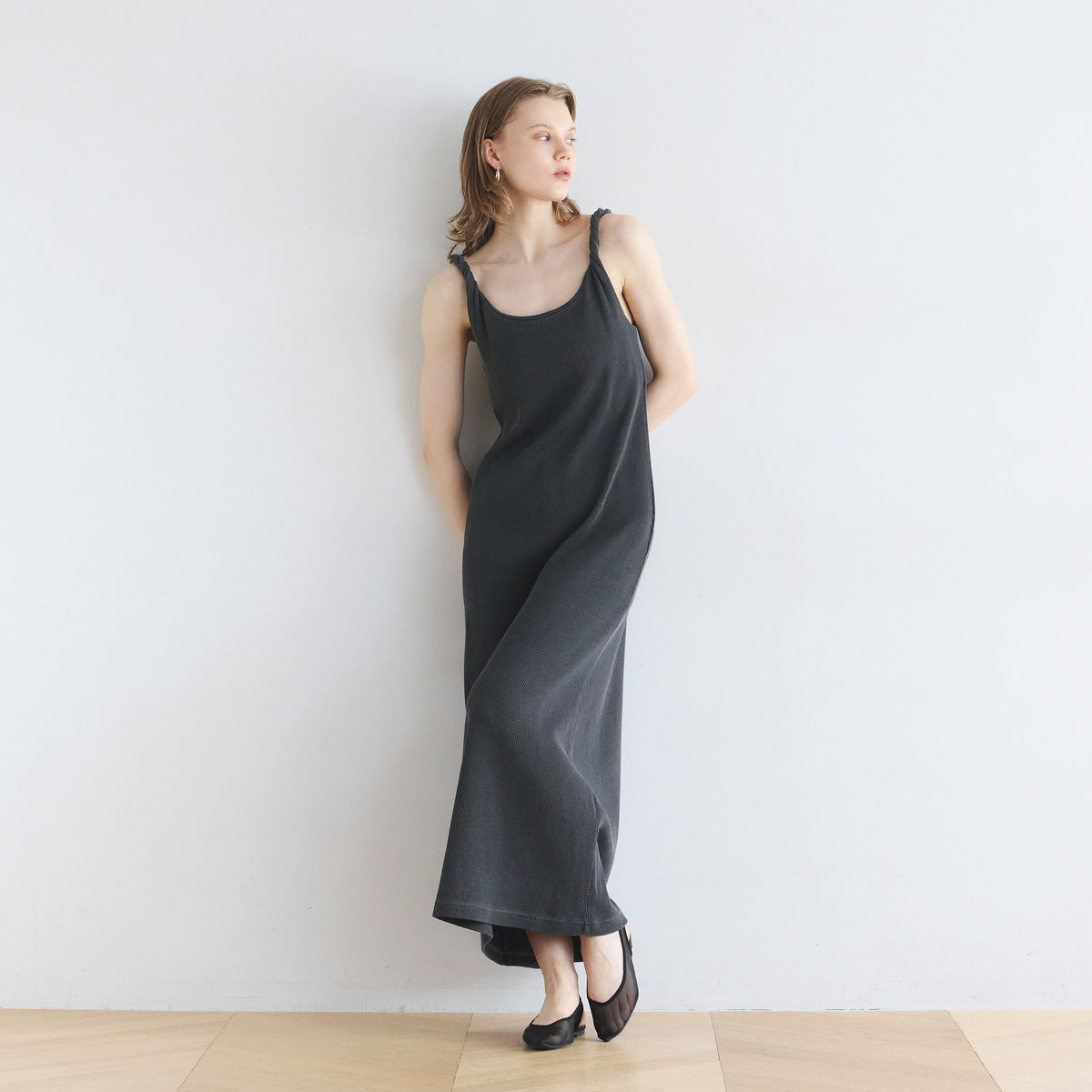 Twist Strap Waffle Dress