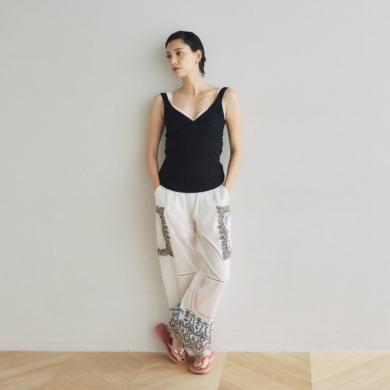 Garden Emb Gathered Pants