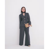 collab soft flare tuck pants