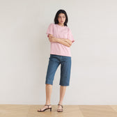 Stretch Denim Slim Half Pants