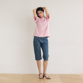 Stretch Denim Slim Half Pants