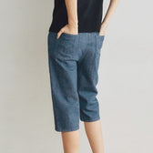 Stretch Denim Slim Half Pants
