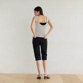 Stretch Denim Slim Half Pants