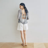カットオフDenim tuckハーフパンツ