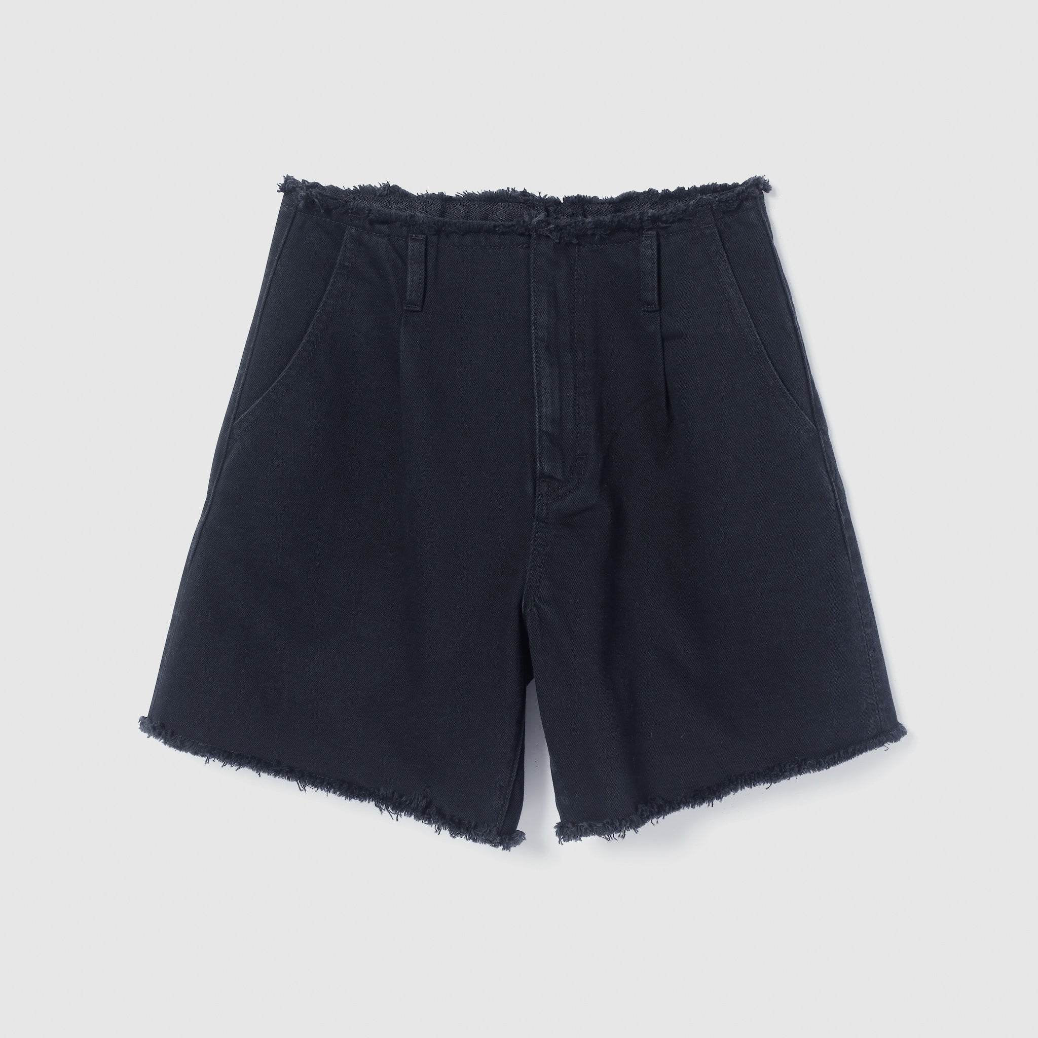 カットオフDenim tuckハーフパンツ