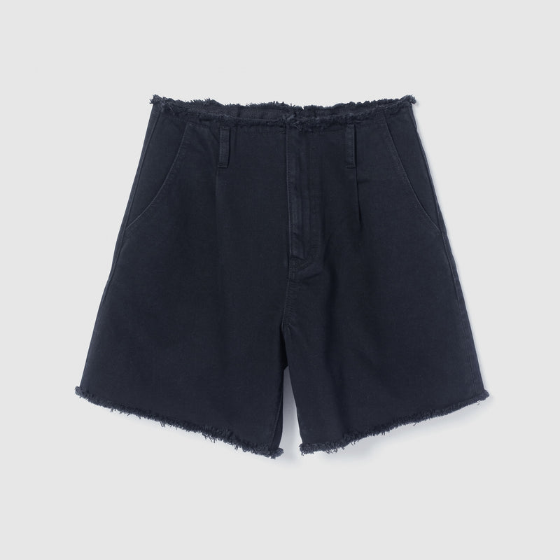 カットオフDenim tuckハーフパンツ