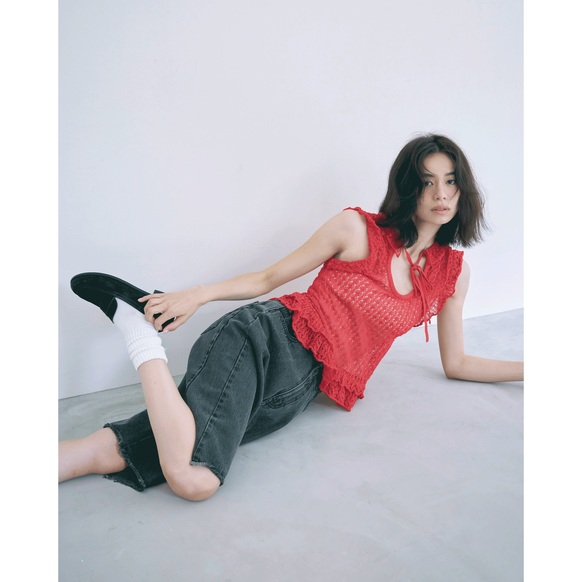Cut-off Denim Bermuda Shorts