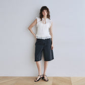 Cut-off Denim Bermuda Shorts