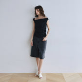 Cut-off Denim Bermuda Shorts