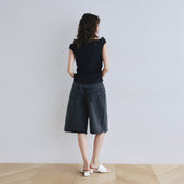 Cut-off Denim Bermuda Shorts