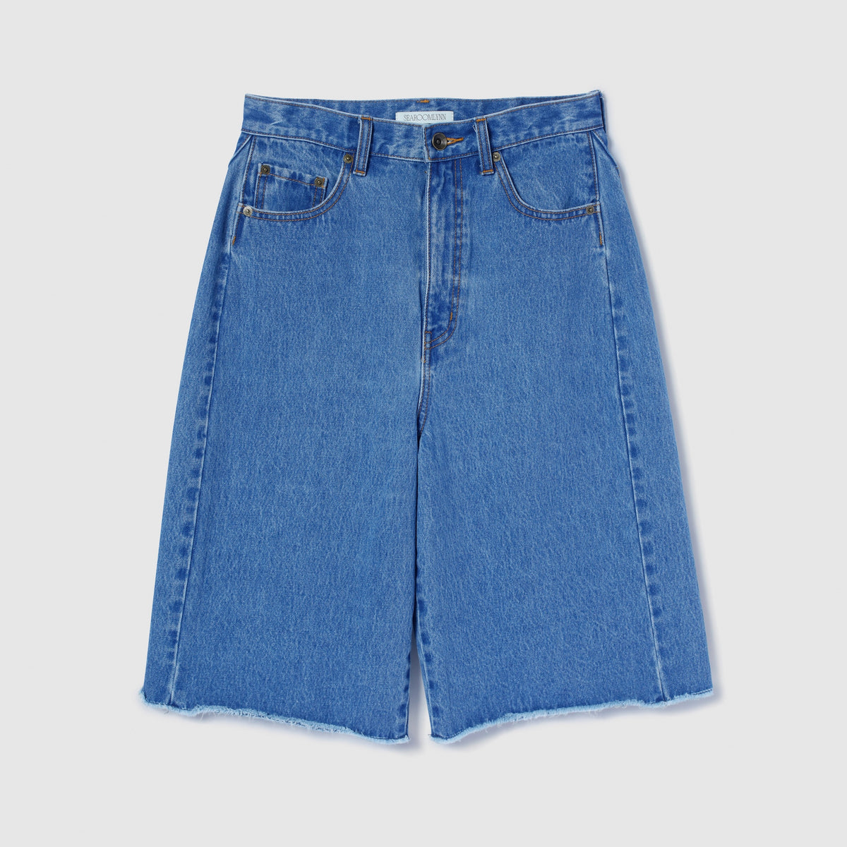 Cut-off Denim Bermuda Shorts