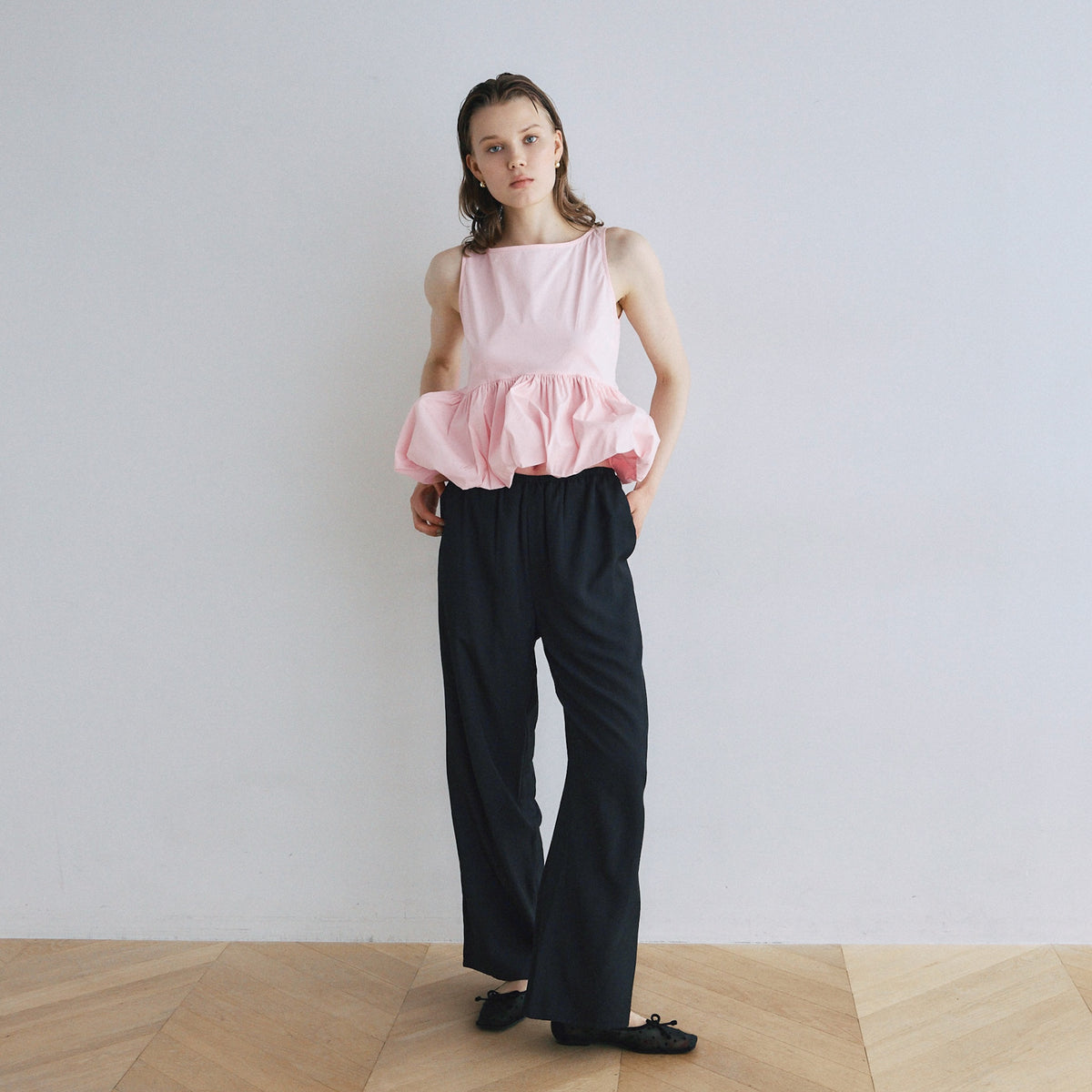 Side Slit Easy Satin Pants