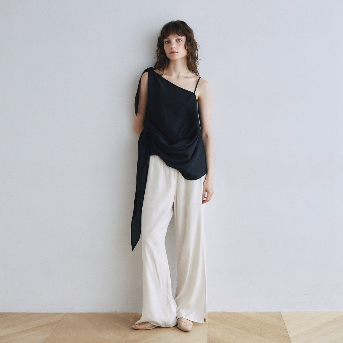 Side Slit Easy Satin Pants