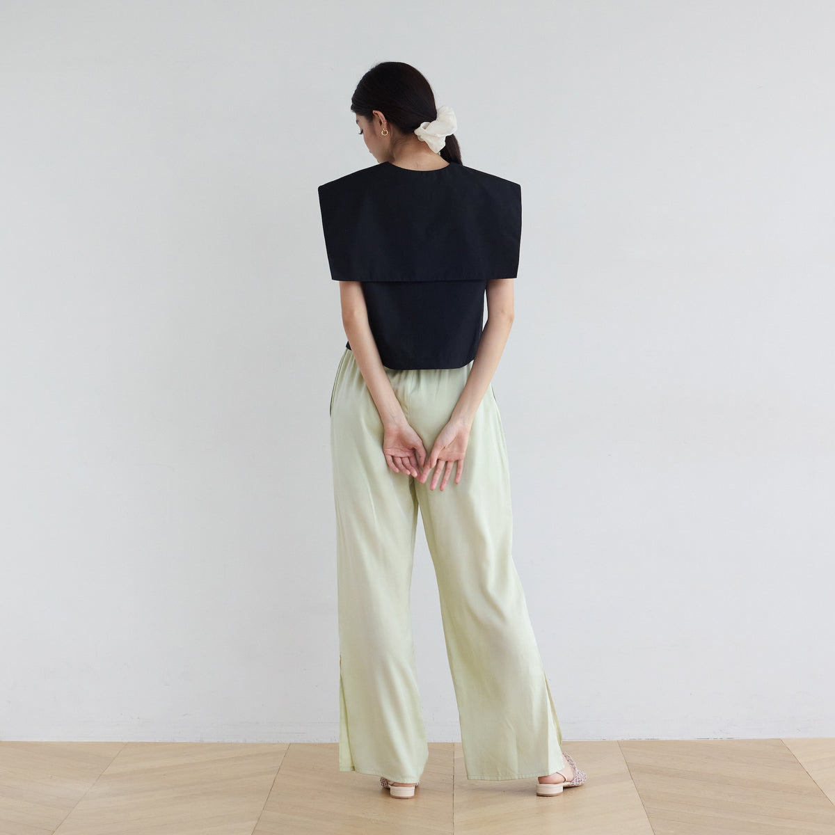 Side Slit Easy Satin Pants