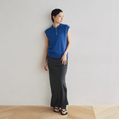 Side Gather Slit A-Line Skirt