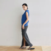Side Gather Slit A-Line Skirt