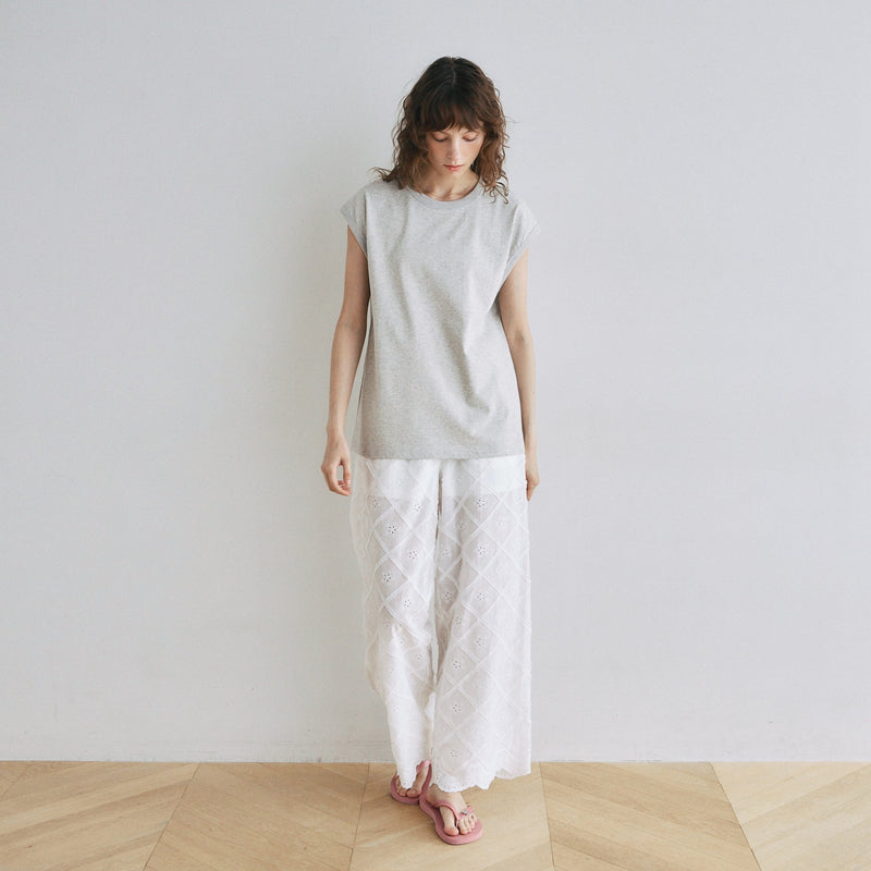 Cotton LaceスカラップRelaxパンツ