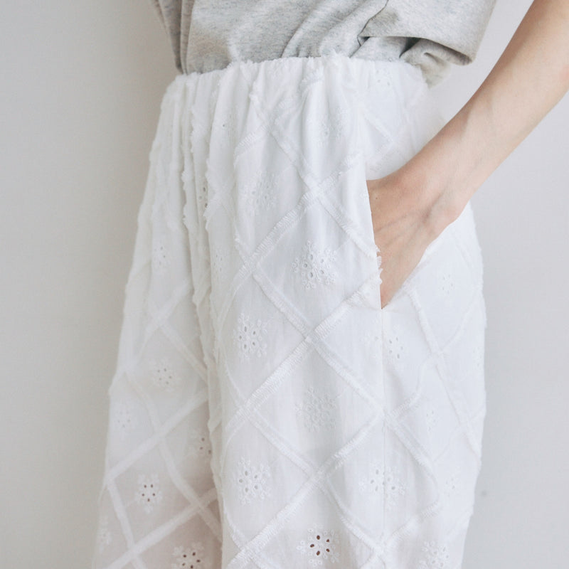 Cotton LaceスカラップRelaxパンツ