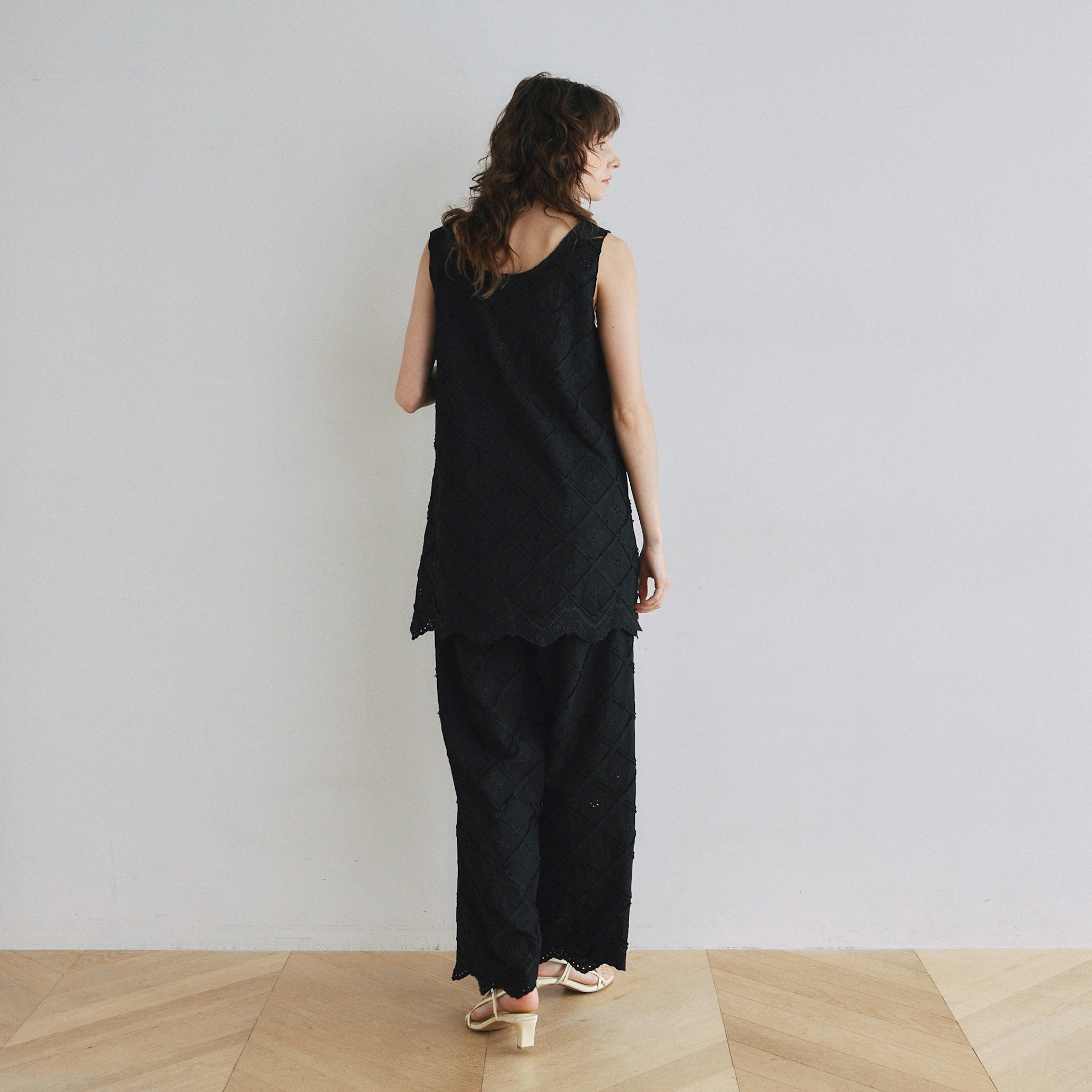 Cotton LaceスカラップRelaxパンツ