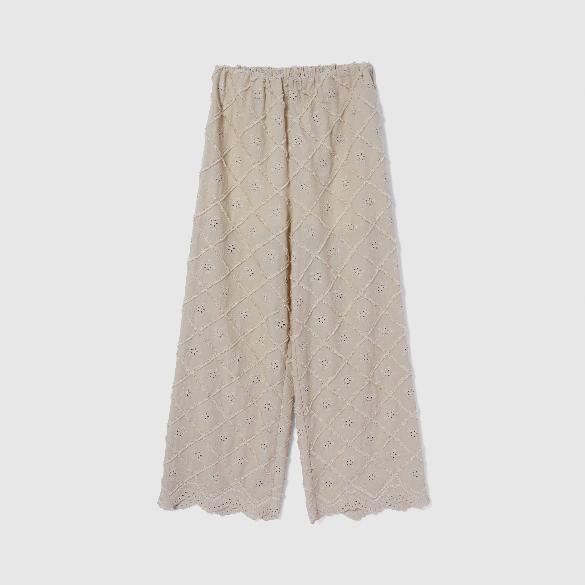 Cotton LaceスカラップRelaxパンツ