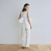 Flower Embroidery Relaxed Pants