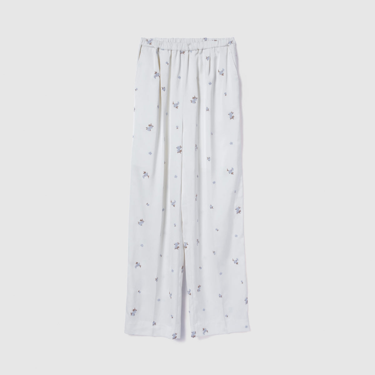 Flower Embroidery Relaxed Pants