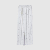 Flower Embroidery Relaxed Pants