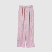 Flower Embroidery Relaxed Pants