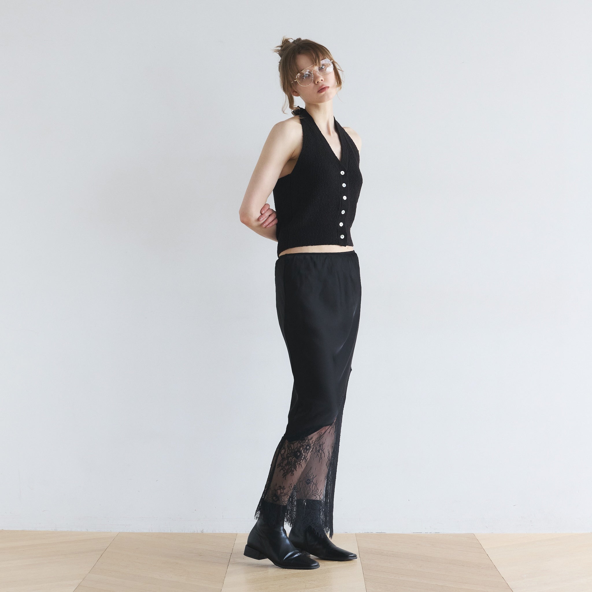Recycle Satin Lacy アイラインスカート