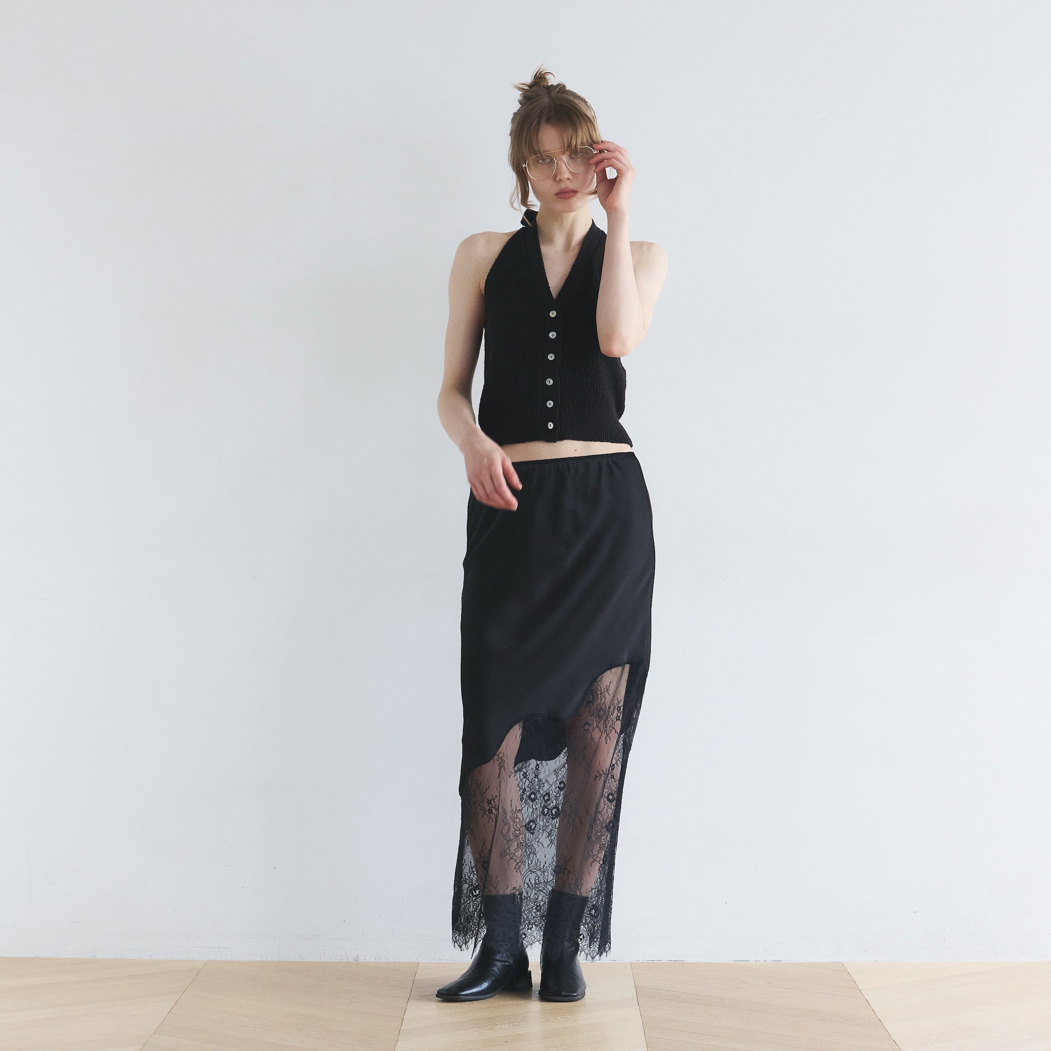 Recycle Satin Lacy アイラインスカート