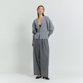 Deep Tuck Stretch Wide Pants
