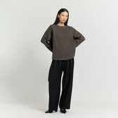Deep Tuck Stretch Wide Pants