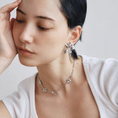 Flower motif earrings
