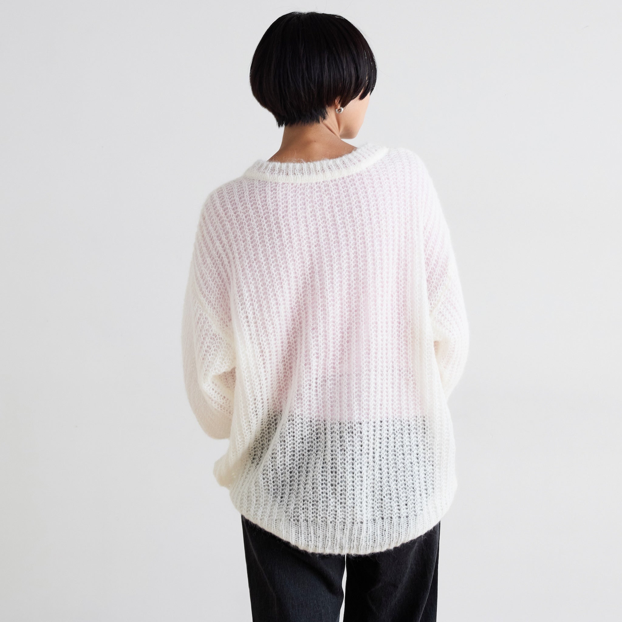 モヘヤwoolシアールーズニット