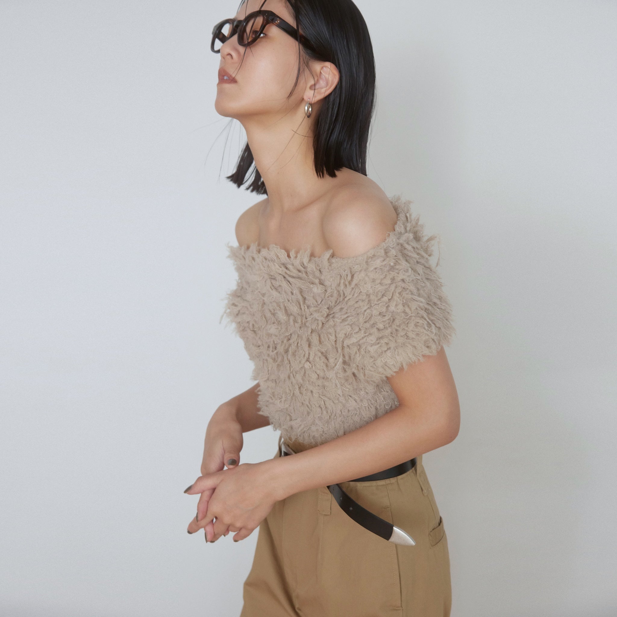 Poodle Yarn 2way Shortニットトップス