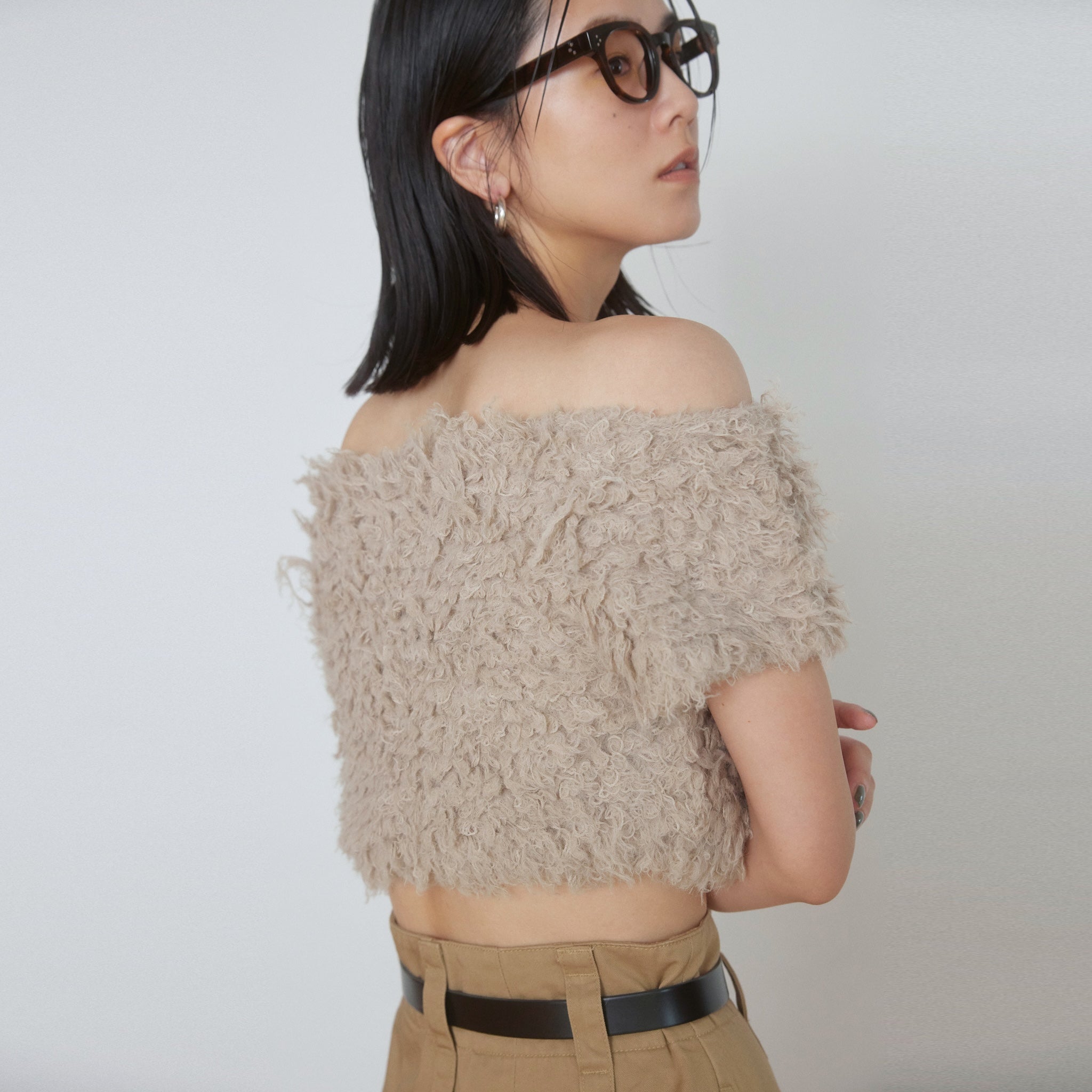 Poodle Yarn 2way Shortニットトップス