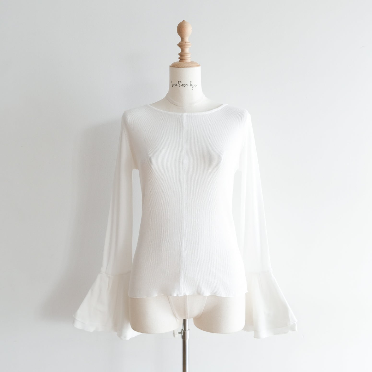 Light Sheer Cotton RIB Flareスリーブ