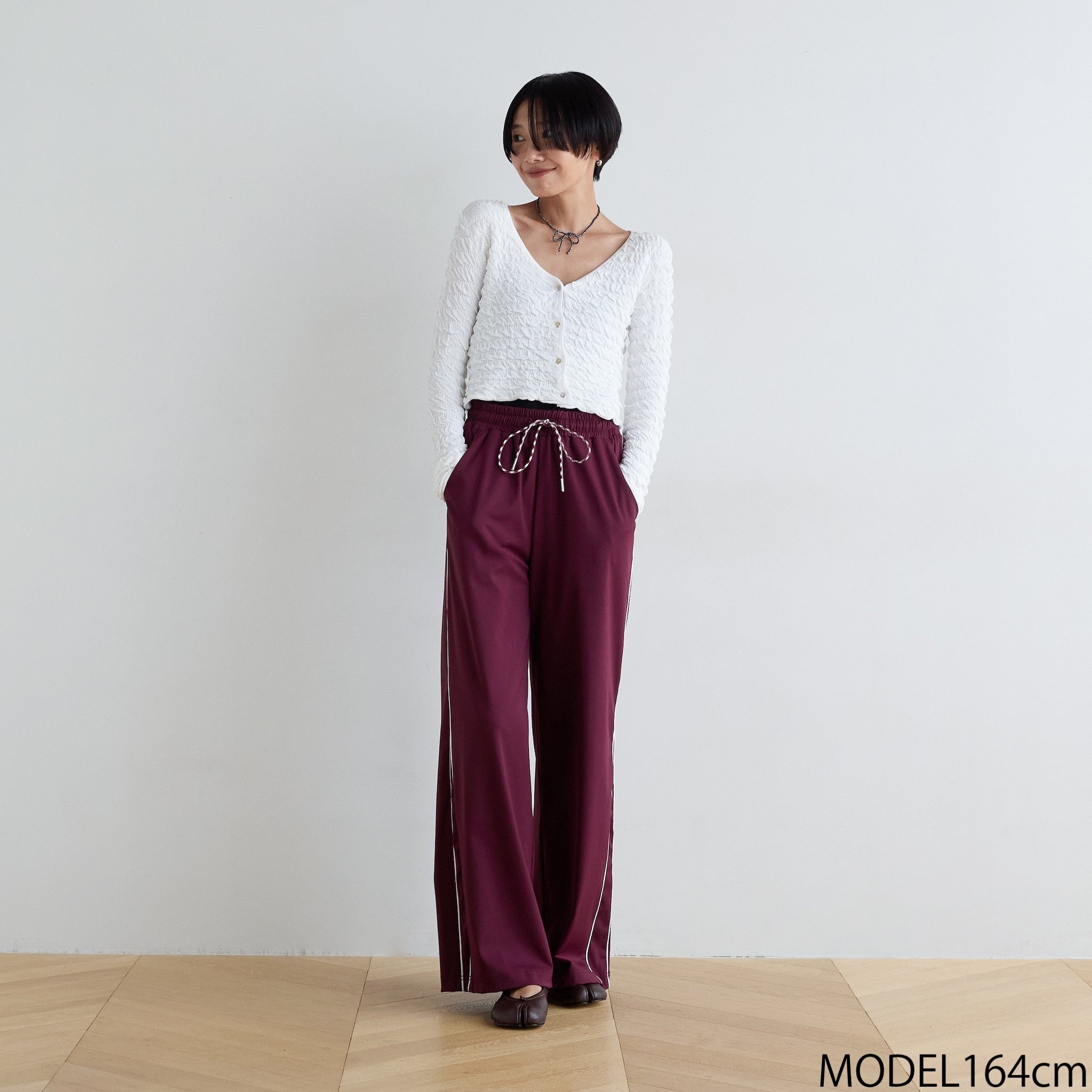 ランダムwave knit 2way shortカーデ