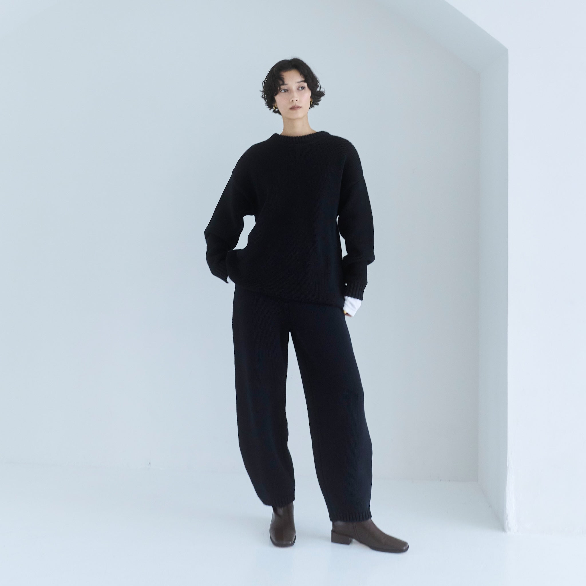 Heavyコットンボリュームニットパンツ