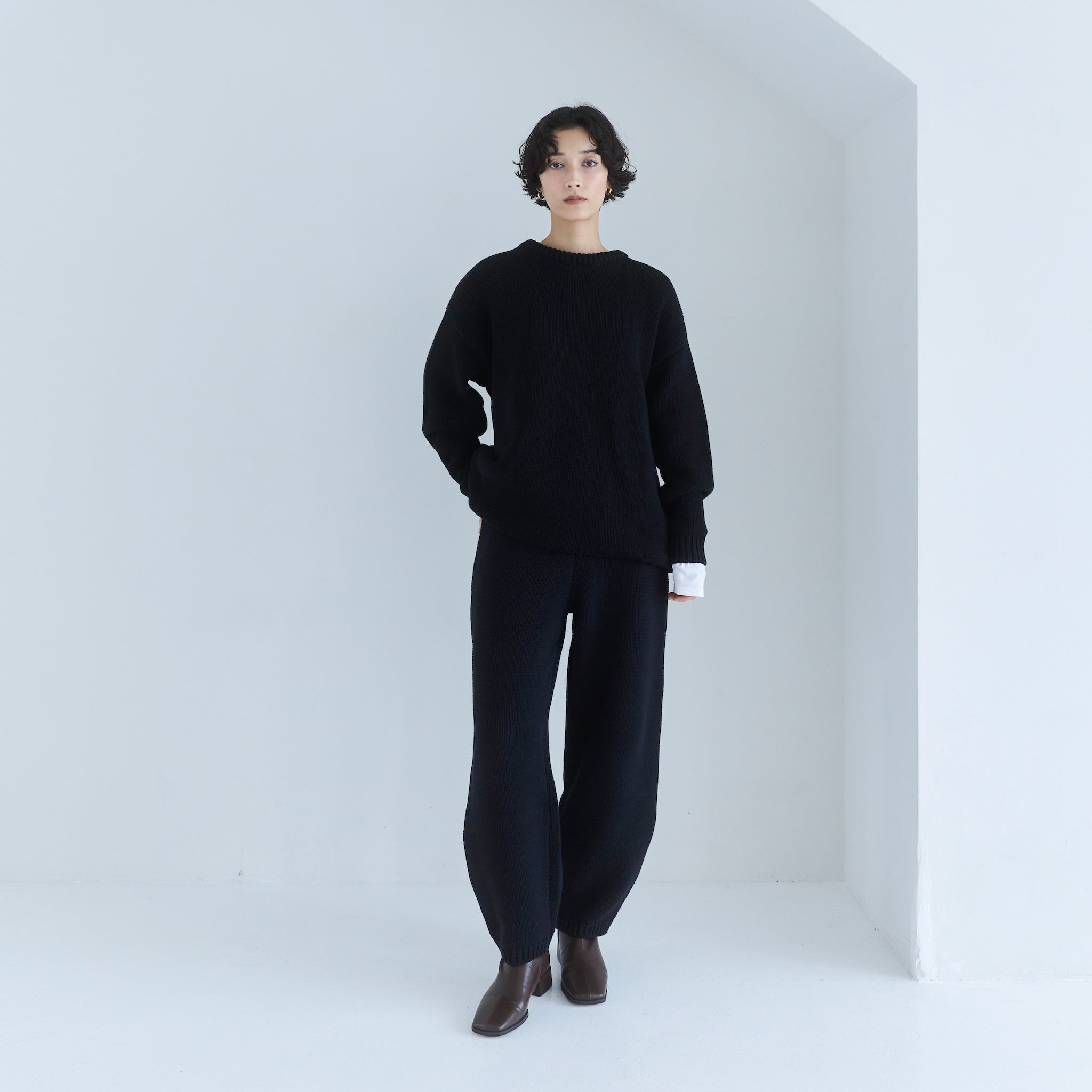 Heavyコットンボリュームニットパンツ