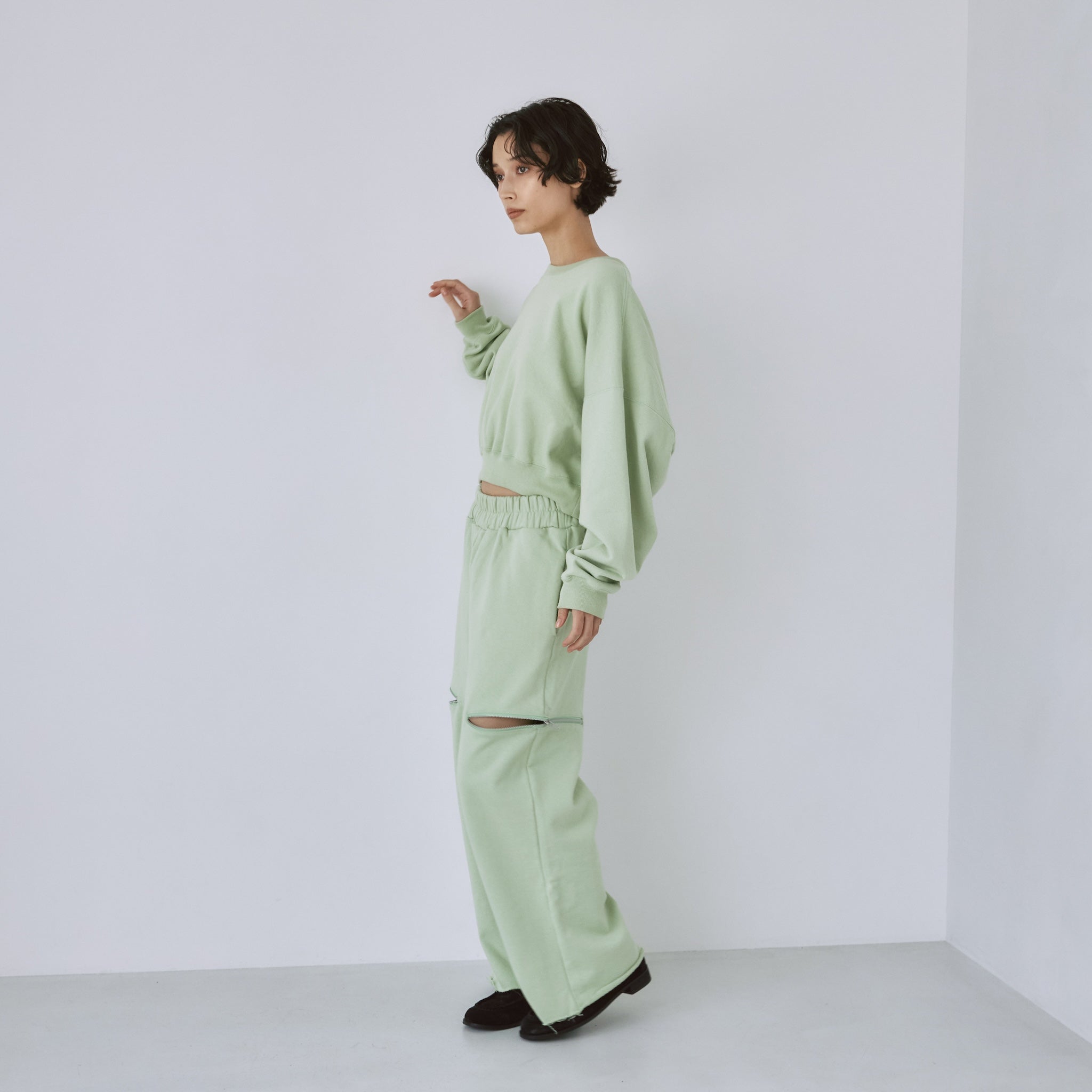 Heavy Sweat Side Zipカットパンツ