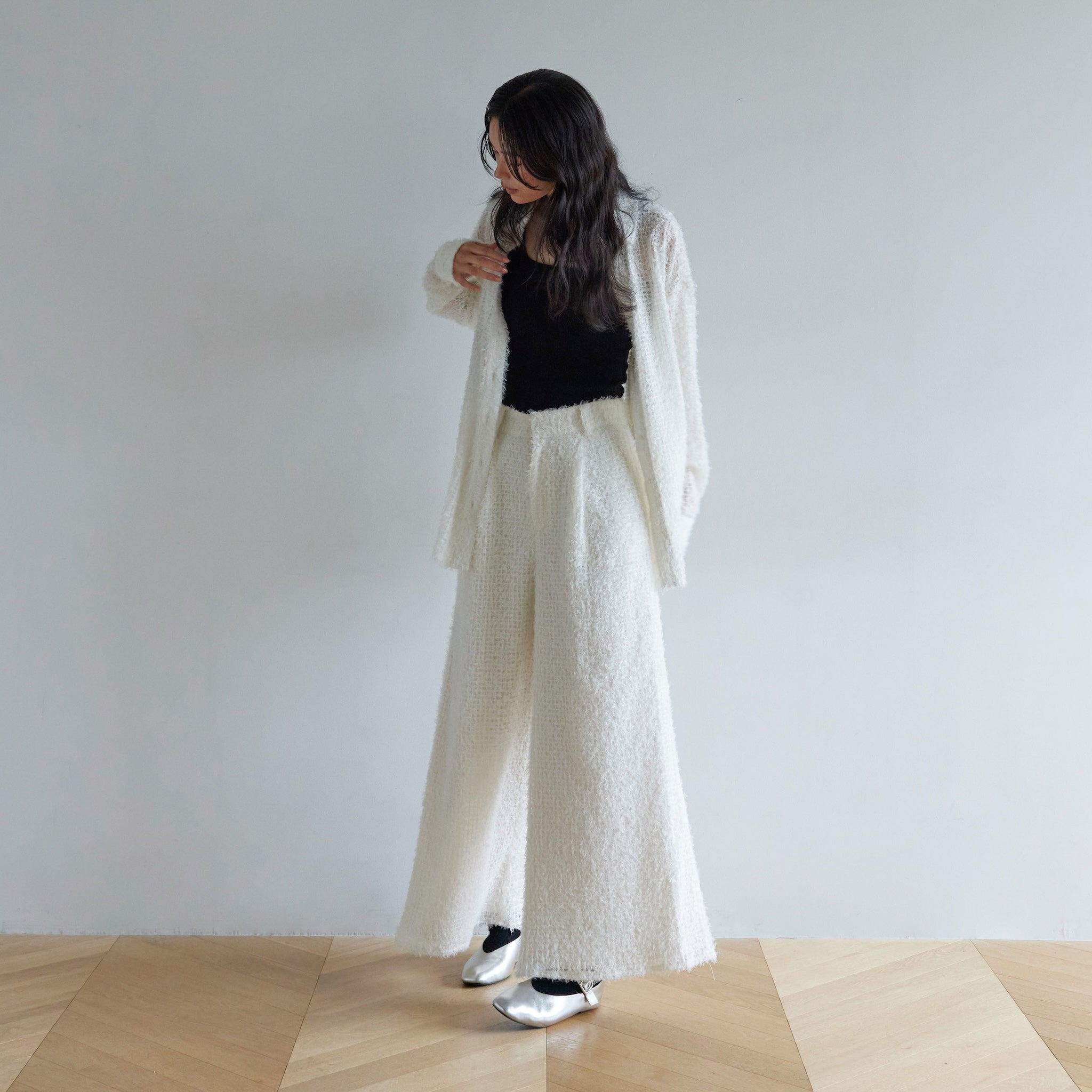 Sheer Fringe Wideスラックスパンツ