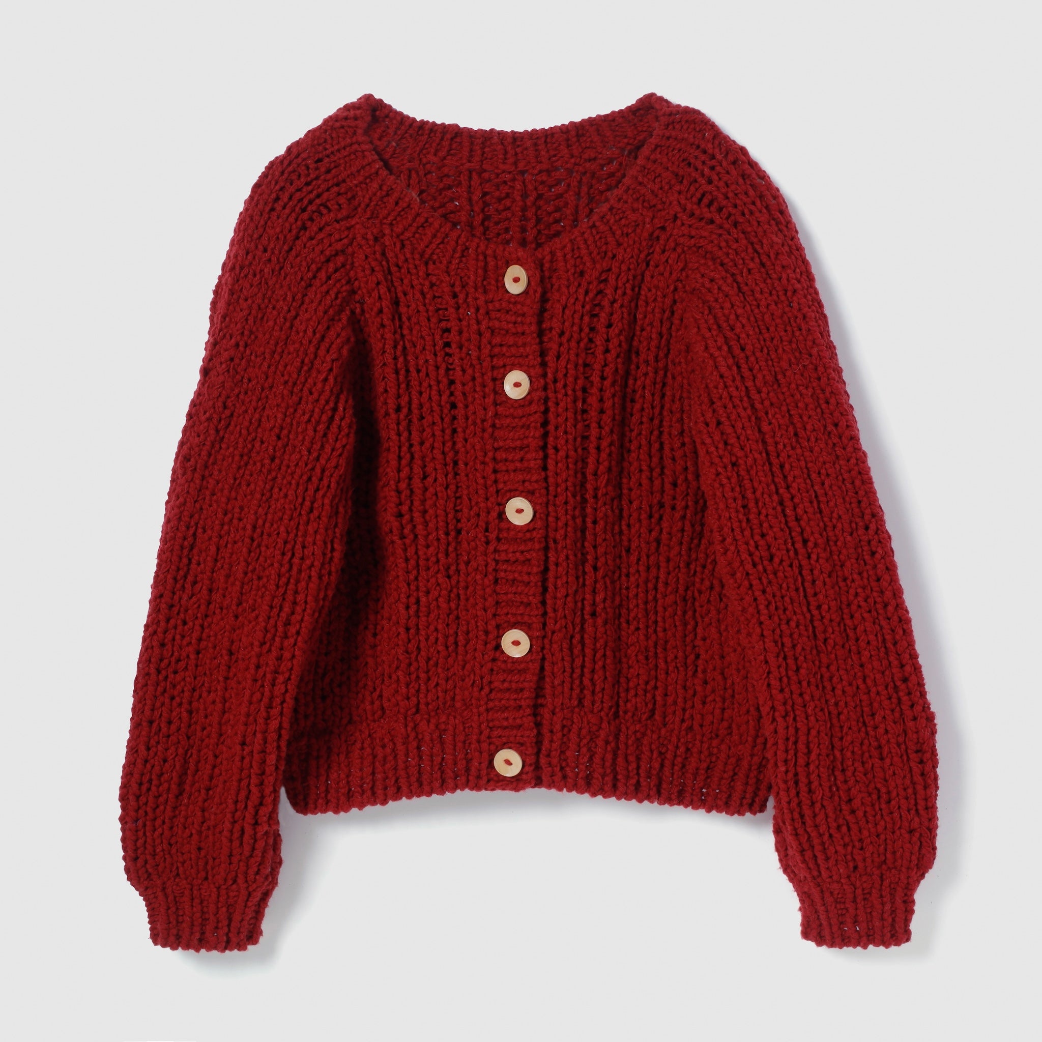 Hand made WoolブークレMixカーディガン