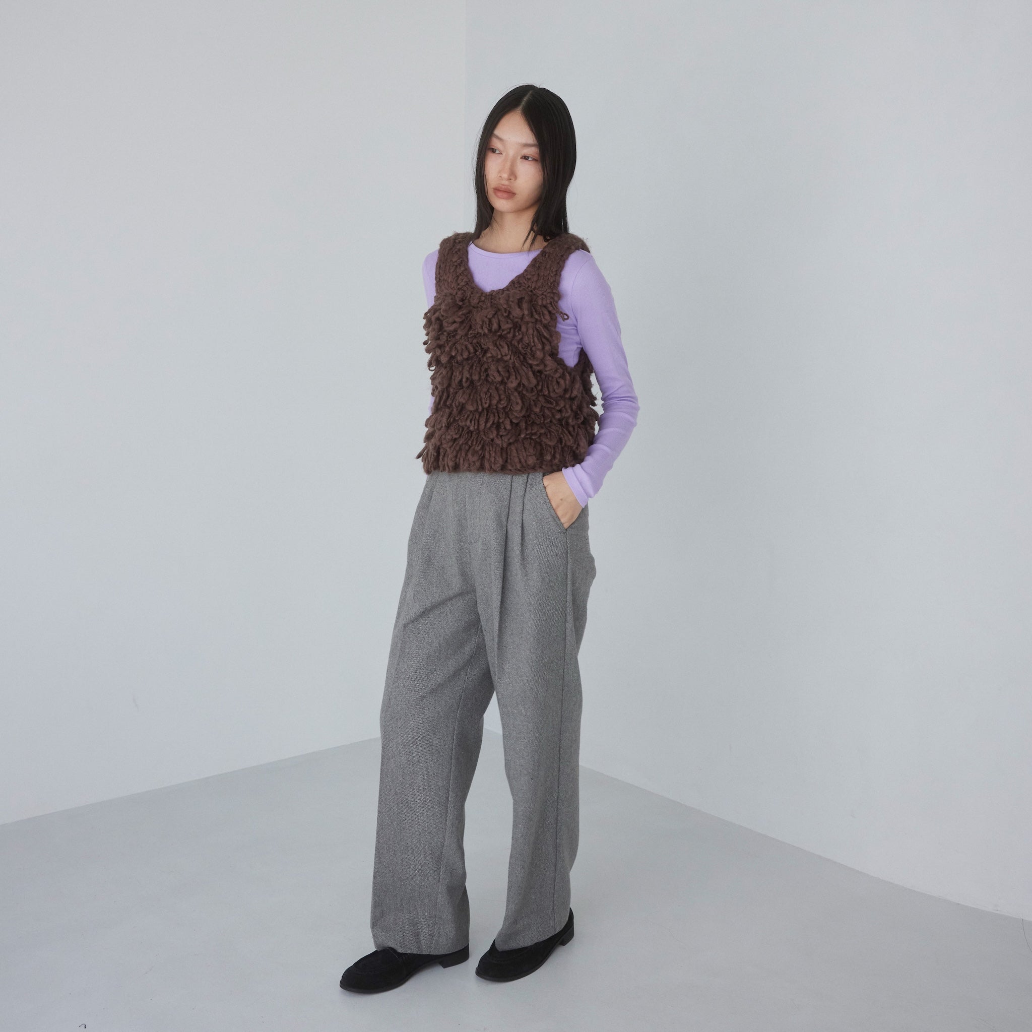 Hand made Woolカールベスト