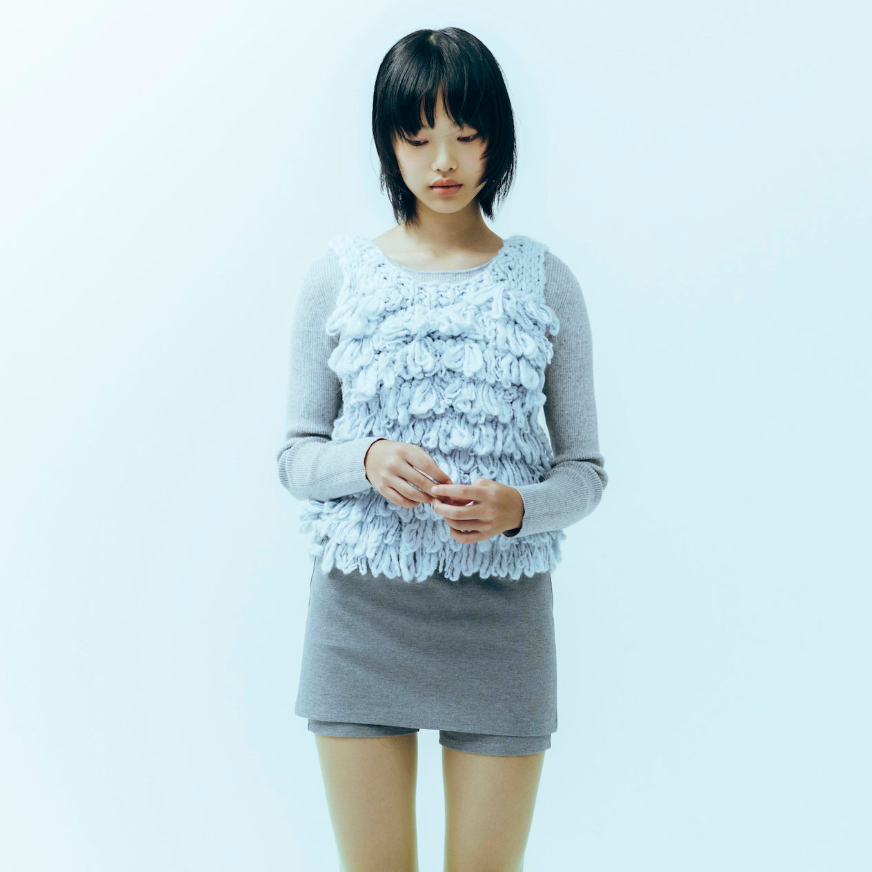 Hand made Woolカールベスト